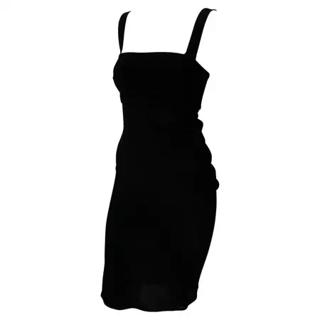 F/W 1997 Gianni Versace Couture Asymmetric Little Black Mini Dress For Sale at 1stDibs