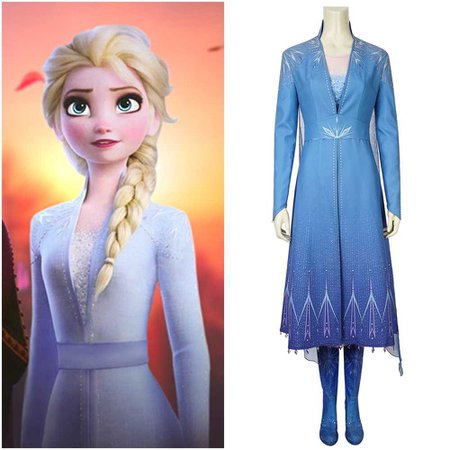 Frozen 2 Elsa cosplay costume dress
