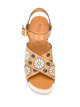 MIU MIU floral printed sandals