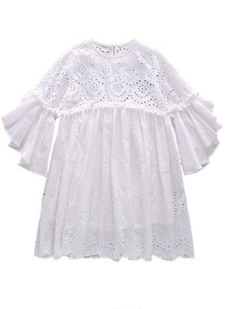 Girls White Lace Babydoll Dress Preorder 4 to 14 Years - Girls Toddler Clothing