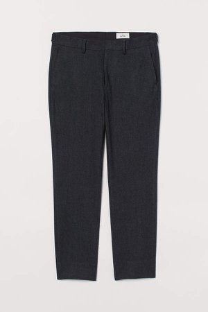 Ankle-length Cotton Pants - Gray