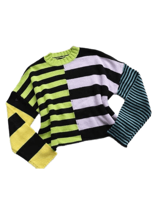 striped pastel goth sweater top