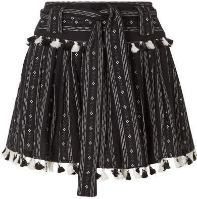 Dodo Bar Or - Tasseled Cotton-jacquard Mini Skirt - Black