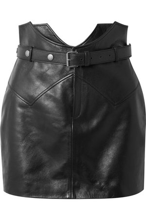 Saint Laurent | Belted leather mini skirt | NET-A-PORTER.COM