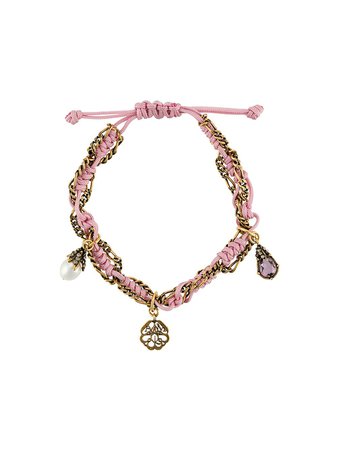 Shop pink & gold Alexander McQueen rope charm bracelet with Express Delivery - Farfetch