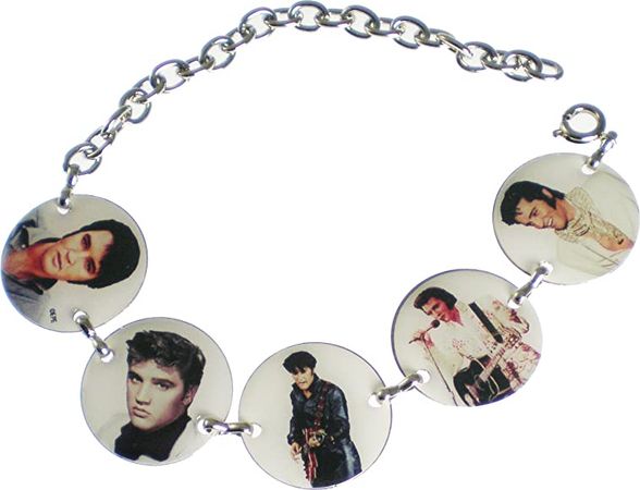 Amazon.com: Elvis Presley Photo Charm Ladies Bracelet [Adjustable - Silver]: Clothing, Shoes & Jewelry