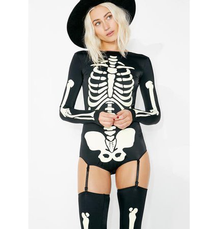 Dolls Kill Glow In The Dark Skeleton Bodysuit Costume | Dolls Kill