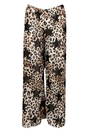 Leopard Star Beach Culottes | Boohoo brown
