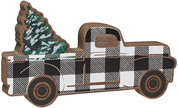 Amazon.com: Collins Painting Wooden Christmas Tree Pickup Truck Shelf Sitter: Home & Kitchen