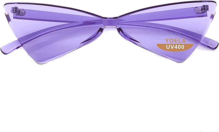 Amazon.com: OLINOWL Triangle Rimless Sunglasses One Piece Colored Transparent Sunglasses For Women and Men, Purple, triangle : Clothing, Shoes & Jewelry