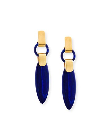 Lisa Eisner Jewelry Long Lapis Spear Drop Earrings