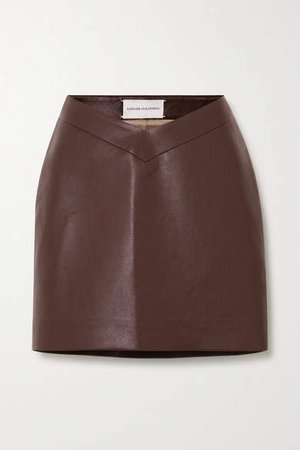 Aleksandre Akhalkatsishvili - Faux Leather Mini Skirt - Brown