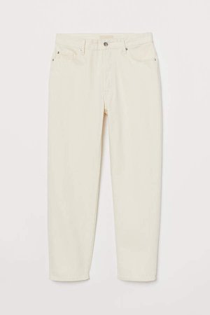 Straight Ankle Jeans - White