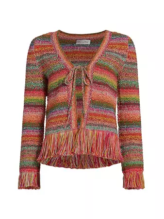 Shop Oscar de la Renta Crocheted Cotton Open Sweater | Saks Fifth Avenue