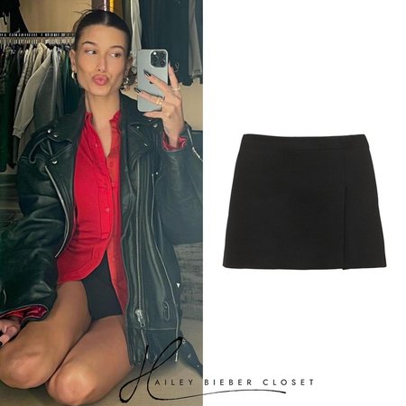Hailey Bieber Closet • MIAOU Micro Mini Skirt ($155.00)