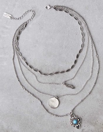 AEO Layered Silver Necklace, Silver | American Eagle Outfitters