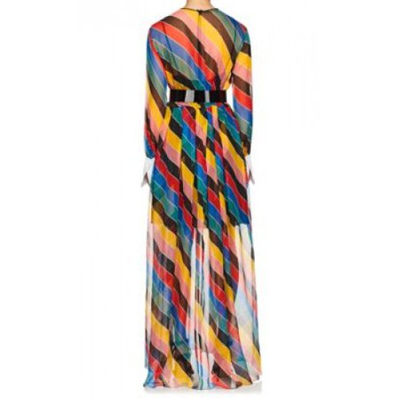 Striped Chiffon Maxi Dress Philosophy di Lorenzo Serafini OHPDWLT