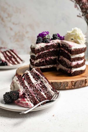 Blackberry Lavender Chocolate Cake [Vegan] • The Curious Chickpea