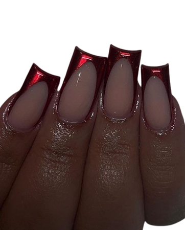 red chrome French tip