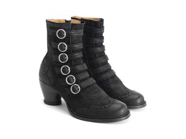 Fluevog Shoes | Shop | Woodland (Black) | Strappy ankle boot