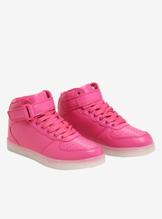 Pink Light-Up Hi-Top Sneakers