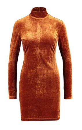 Glamorous Cocktail Dress - rust velvet