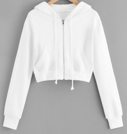 White crop hoodie