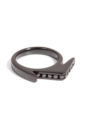 Lynn Ban - Black Rhodium-plated Silver Jagged Knuckle Ring A - Sale!