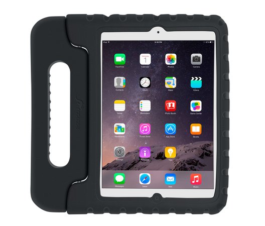 iPad Mini 3 Case - roocase KidArmor Kid Proof EVA Series iPad Mini Shock Proof Handle with Kickstand Kids Friendly Cover Case for Apple iPad Mini 3 (2014) - Compatible with Mini 1 / 2, Black