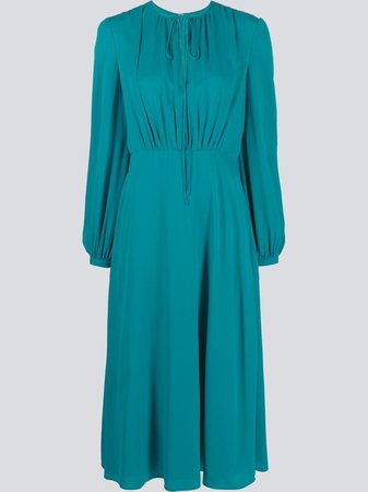 Valentino puff-sleeve Silk Dress - Farfetch