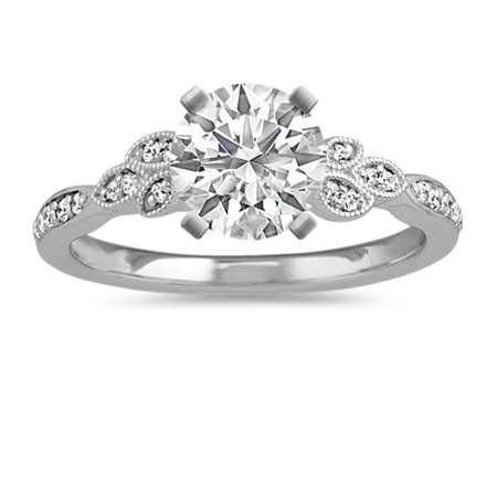 Vintage Diamond Engagement Ring in 14k White Gold | Shane Co.