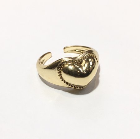 gold metal heart ring