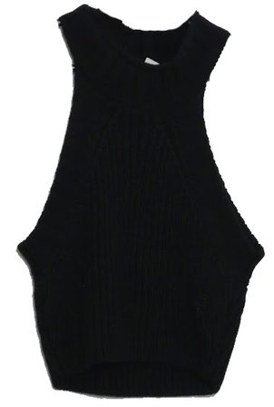 Knitte sleeveless black crop top