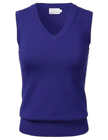 Women's Solid Classic V-Neck Sleeveless Pullover Sweater Vest Top Navy S at Amazon Women’s Clothing store