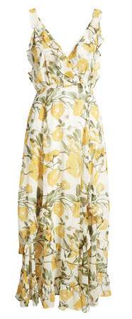 melloday floral yellow maxi dress