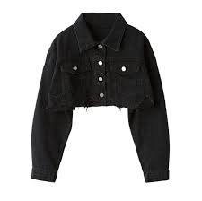 black jean jacket cropped - Google Search