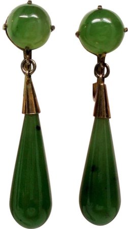 vintage green drop earrings