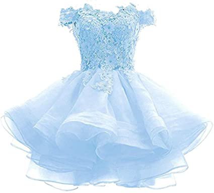 Amazon.com: ANGELA Women's Off The Shoulder Organza Short Homecoming Dresses : Clothing, Shoes & Jewelry