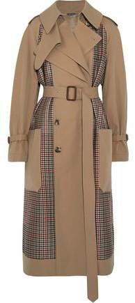 Prince Of Wales Checked Tweed And Gabardine Trench Coat
