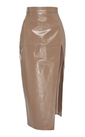 Zeynep Arçay Leather Midi Skirt Size: 2
