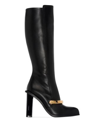 Alexander McQueen Embellished Leather Knee Boots - Farfetch