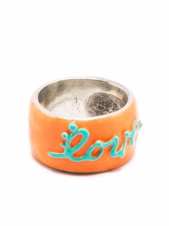 Shop Gaya Love enamel ring with Express Delivery - FARFETCH