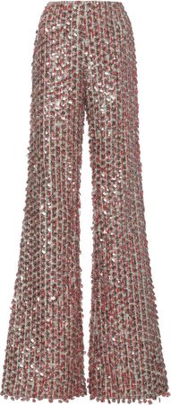 Marc Jacobs Sequined Tweed Flared Pants Size: 0