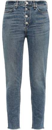 Nina Cropped Frayed High-rise Skinny Jeans