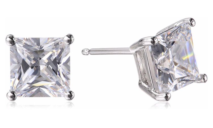 princess cut diamond stud earrings