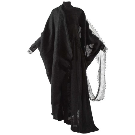 Ocimar Versolato Haute Couture Autumn-Winter 1998 black bouclé wool dress For Sale at 1stDibs