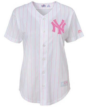 (18) Pinterest - Majestic Girls' New York Yankees Pink Glitter Jersey | Yankees gender geveal