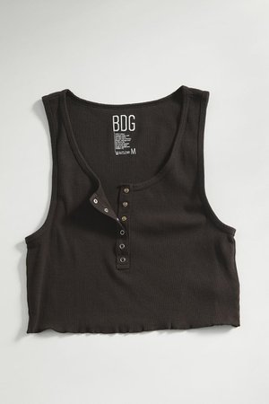 BDG Oh Snap Ribbed Cropped Tank Top | Urban Outfitters