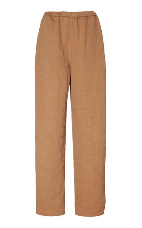 Sally LaPointe Linen Lyocell Elastic Tapered Pant