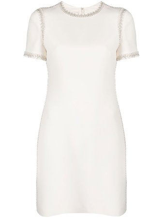 Valentino faux-pearl Detail Shift Dress - Farfetch